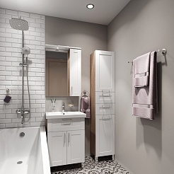 Iddis Зеркальный шкаф Sena 60 белый/светлое дерево – фотография-3